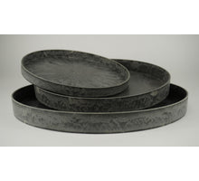 Set/3 Tablett rund grau 32/27/22cm