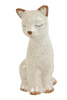 Katze Dolomit 10x9x18cm Weiß
