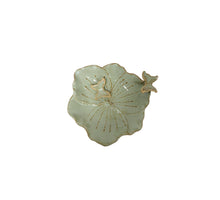 TRAY/BUTTERFLY PORCELAIN  D16,8 GREEN