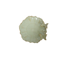 TRAY/BUTTERFLY PORCELAIN D15,5 GREEN