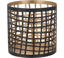 TEELICHTHALTER 6X6CM METALL SCHWARZ/GOLD