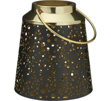 LANTAARN GENÈVE D15 H16CM ZWART GOUD METAAL