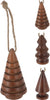 Hängedeko Weihnachtsbaum Mangoholz D4,5 H9,5cm braun 3er Set