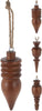 Hängedeko-Ornament aus Mangoholz, D4 H10cm, braun, 3er-Set