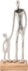 SKULPTUR MANN UND KIND ALUMINIUM 10X5X24CM SILBER