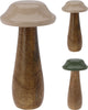 Pilz aus Mangoholz, D10 H20cm, 2er-Set, grün/beige sortiert