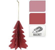 WEIHNACHTSBAUM PAPIER HÄNGEDEKO 15CM ROT/ROSA SORTIERT