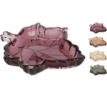 GLASSCHALE 14X2X11CM BLATTDESIGN 4 ASSORTIERT