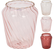 TEELICHTHALTER/VASE GLAS 7CM 3 FARBLICH SORTIERT