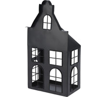 LANTAARN HUIS METAAL 16X9X30CM ZWART