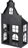 Laternenhaus aus Metall, 16 x 9 x 30 cm, schwarz