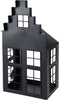 Laternenhaus aus Metall, 21x14x41cm, schwarz