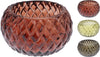 Teelichthalter aus Glas, Rautenmuster, Durchmesser 7,5 cm, Höhe 4,4 cm, 3 Stück, sortiert