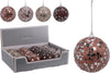 Weihnachtskugel aus Polystyrol, Ø 8 cm, Glitzer, Winterwarm, 4 verschiedene Farben.