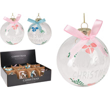 Weihnachtskugel aus Glas mit Baby-Aufschrift, Ø 8 cm, 2er-Set, verschiedene Farben