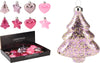 GLASORNAMENT 8X3X8CM, 12ER-SET, VERSCHIEDENE DESIGNS, ROSA-PARTYFARBEN