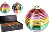 Weihnachtskugel aus Glas, Ø 10 cm, mehrfarbig gestreift, 2er-Set