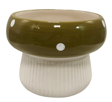 Pot mushroom dolomite d15x11h green