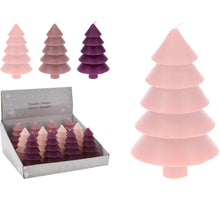 ABENDESSEN KERZE WEIHNACHTSBAUM 12CM 3 SORTIERT ROSA SCHATTIERUNGEN