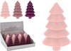 ABENDESSEN KERZE WEIHNACHTSBAUM 12CM 3 SORTIERT ROSA SCHATTIERUNGEN