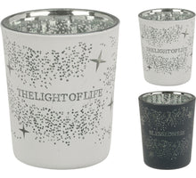 TEELICHTHALTER D5,5 H6,5 CM 2 SORTIERT TEXT