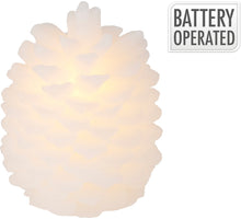 LED KERZE TANNENZAPFEN D7 H9CM WEISS