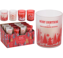 GLAS-KERZE WEIHNACHTEN D5 H6CM 4 VERSCHIEDENE DESIGNS