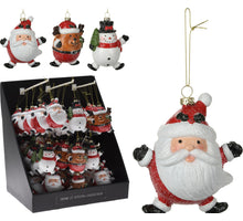 HÄNGENDE DEKO-WEIHNACHTSFIGUREN 11CM AUS KUNSTSTOFF 3FACH SORTIERT