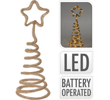 BAUM MIT STERN JUTETOW SPIRAL 43CM MIT LED (exkl. 3xAA Batterie)