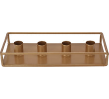 KERZENSTÄNDER TABLETT METALL 24X10CM GOLD