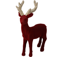 HERT STAAND 22X9X28CM POLYSTONE GEVLOKT BURGUNDY
