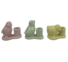 KERZENHALTER MIT KÜKEN AUS KERAMIK 9.5X5X7CM 3 FARBLICH SORTIERT
