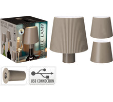 FLESSEN LAMP 10X8CM TAUPE 2 ASSORTIE USB OPLAADBAAR/ DIMBAAR