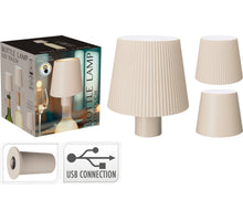 FLESSEN LAMP 10X8CM SAND 2 ASSORTIE USB OPLAADBAAR/ DIMBAAR
