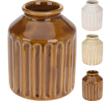 FLASCHE D7 H9,5CM ''AMBER'' TÖPFEREI 3 SORTIERT
