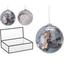 KUGEL 8CM AUS KUNSTSTOFF MARMORIERT BLAU 2 STÜCK SORTIERT