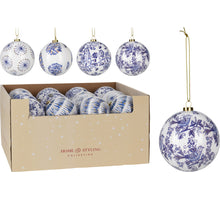 KUGEL 10CM DELFTERBLAU 4 VERSCHIEDENE MOTIVE