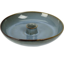 KERZENHALTER TELLER KERAMIK D19 H3CM BLAU