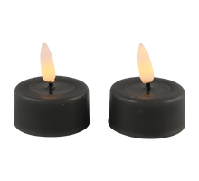 LED Teelicht Schmelzmaus grau Set/2 mit Timer (inkl. Batterien)