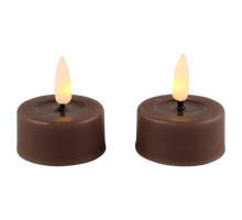 LED Teelicht Schmelz taupe Set/2 mit Timer (inkl. Batterien)