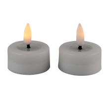 LED-Teelicht schmelzweiß Set/2 mit Timer (inkl. Batterien)
