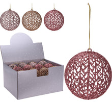 KUGEL 9CM 3 SORTIERT ELEGANZ MIX GLITTER