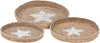 S3 SEEGAS-TABLETTS/SCHALEN D47/38/33CM NATUR MIT STERN WEISS