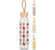 GLAS-TRINKFLASCHE MIT FRÜCHTEN 500ML 3ER-SET