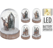 GLASGLOCKE MIT LED HÖHE 12CM 4 VERSCHIEDENE DESIGNS