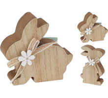 HASE MIT BLUME 10X8X11CM 2 SORTIERT MDF