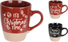 KERAMIKBECHER WEIHNACHTEN 310ML 2 SORTEN FARBE UND TEXT