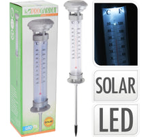 SOLARLAMPE MIT THERMOMETER AUF GARTENSTAB D9 H58CM