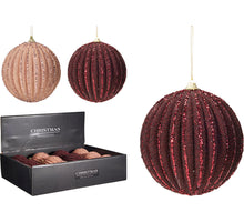 KERSTBAL 10CM 2 ASSORTIE BORDO/ROZE
