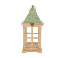 Laterne Tannenholz mit Metall 16.5x16.5x38cm Natur